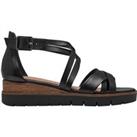 Leather Multi Strap Sandals with Wedge Heel