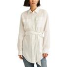 Chadwick Linen Long Shirt with Tie-Waist and Long Sleeves