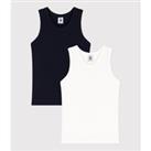 Pack of 2 Sleeveless Vest Tops in Cotton