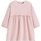 Striped Cotton Jersey Dress with Long Sleeves