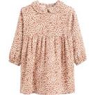 Leopard Print Dress in Cotton Muslin with Peter Pan Collar