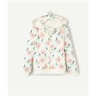 Floral Cotton Mix Hoodie with Zip Fastening