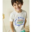 Slogan Print T-Shirt in Organic Cotton with Short Sleeves