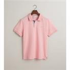Embroidered Logo Polo Shirt in Cotton Pique with Contrasting Collar