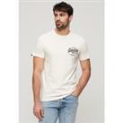 Cotton Crew Neck T-Shirt with Logo Print Front and Back