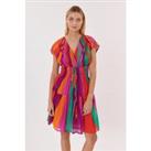 Tournai Cotton Mini Dress with Wrapover Neckline