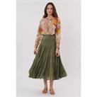 Velma Cotton Midi Skirt with Ruffles