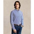 Striped Embroidered Logo Shirt in Cotton Poplin and Regular Fit