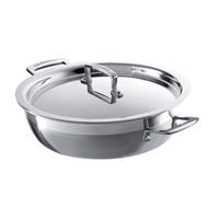 Le Creuset 3-Ply Stainless Steel Shallow Casserole with Lid, 26cm