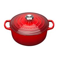 Le Creuset Signature Cast Iron Round Casserole, 20cm, Cerise