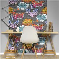 Muriva Street Style Wallpaper, Dark Grey