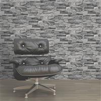 Muriva Slate Stone Effect Wallpaper, Slate Charcoal
