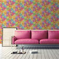 Muriva Freestyle Camouflage Brick Wallpaper, Multi-Coloured