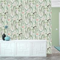 Muriva Kivu Shorebirds Wallpaper, Olive