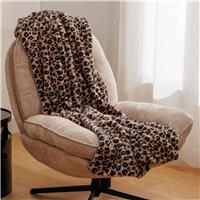 Atmosphera Orana Leopard Faux Fur Throw, Brown