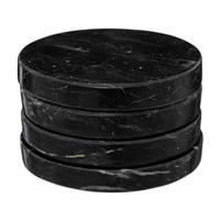 Secret De Gourmet Marble Coasters, Set of 4, Black