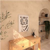 Atmosphera Tiger Framed Canvas, 50x70cm, White