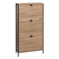 5five Aliaj 3 Compartment Shoe Storage, Natural Wood