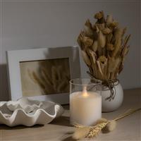 Atmosphera Sena LED Glass Candle, White