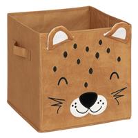 Atmosphera Kids Leopard Velvet Storage Box, Orange
