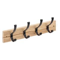 5five Wall Mounted 4 Hook Coat Rack, Natural