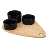 Secret De Gourmet Bamboo Serving Set, Sleek Black