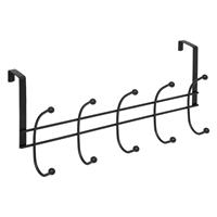 5five Metal Over the Door Hooks, Black