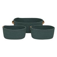 5five Ficus Rope Baskets, Set of 3, Green