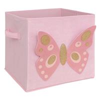 Atmosphera Kids Butterfly Velvet Storage Box, Pink
