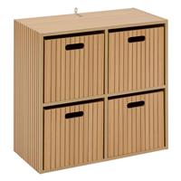 5five Tasso 4 Cube Compartment Shelving Unit, Natural