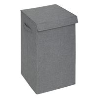 5five Linen Laundry Basket, 74L, Concrete Grey