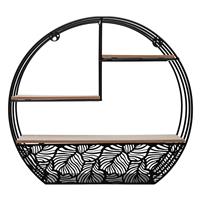 Atmosphera Round Wired Wall Shelf, Black