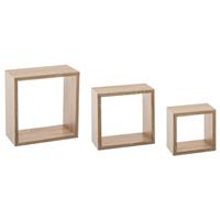 5five Fixy Cube Wall Shelves, Set of 3, Oak