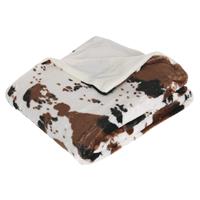 Atmosphera Cow Print Faux Fur Throw, Brown