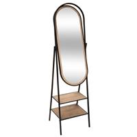 Atmosphera Standing Oval Mirror with Shelves