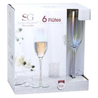Secret De Gourmet Fantasy Champagne Flutes, Set of 6, Multicolour