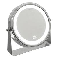 5five LED Pivot Mirror, 21x20cm, Silver