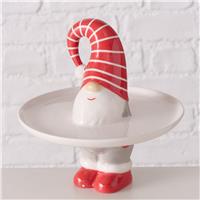 Boltze Lucky Christmas Cake Plate, Red