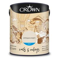 Crown Matt Emulsion Paint, 5L, Antique Cream