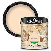 Crown Silk Emulsion Paint, 2.5L, Soft Cream
