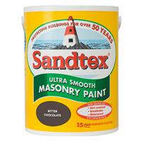 Sandtex Smooth Masonry Paint, 5L, Bitter Chocolate