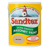Sandtex Smooth Masonry Paint, 5L, Mid Stone