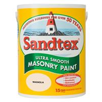 Sandtex Smooth Masonry Paint, 5L, Magnolia