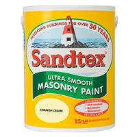 Sandtex Smooth Masonry Paint, 5L, Cornish Cream