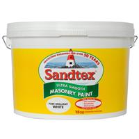 Sandtex Smooth Masonry Paint, 10L, Pure Brilliant White