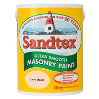Sandtex Smooth Masonry Paint, 5L, Light Cream