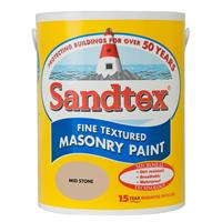 Sandtex Textured Masonry Paint, 5L, Mid Stone