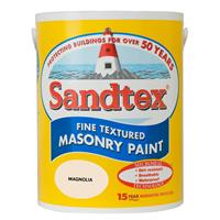 Sandtex Textured Masonry Paint, 5L, Magnolia