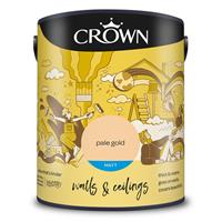 Crown Matt Emulsion Paint, 5L, Pale Gold