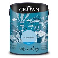 Crown Matt Emulsion Paint, 5L, Powder Blue